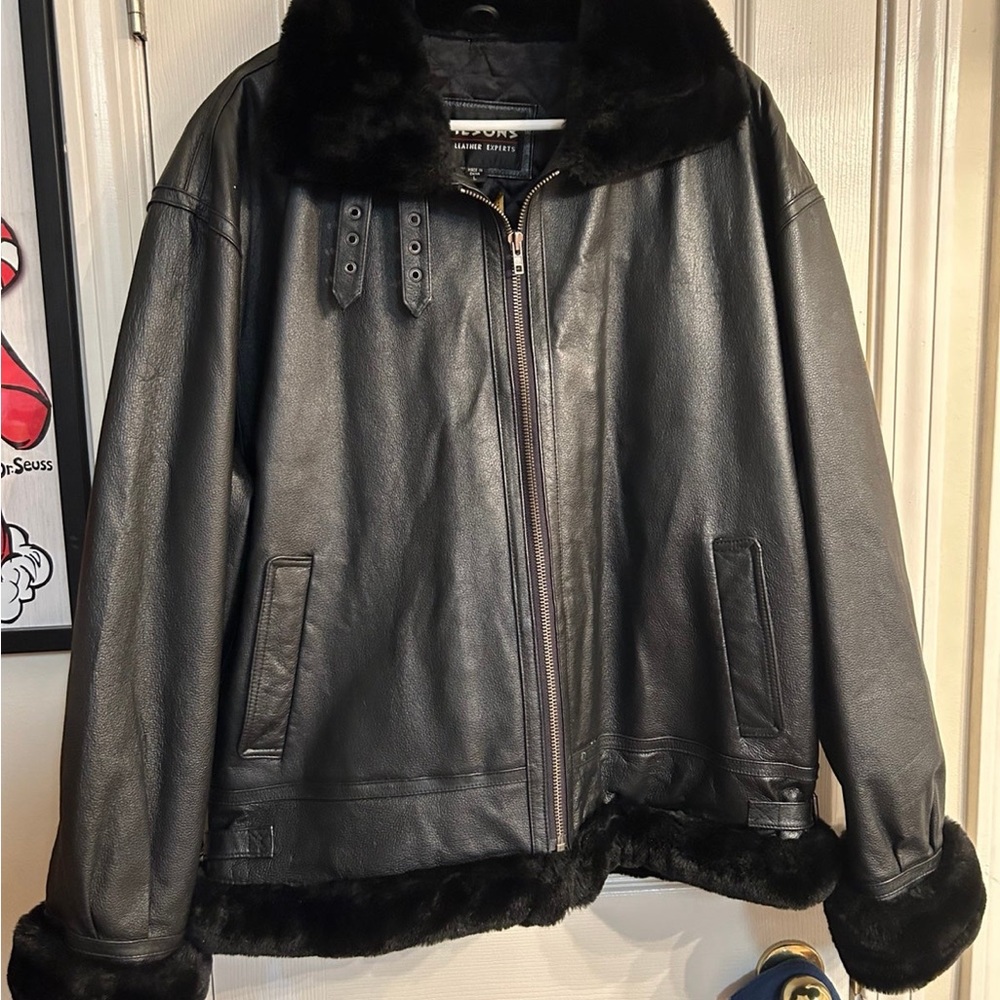 Vintage Wilsons Leather Bomber Jacket with Fur